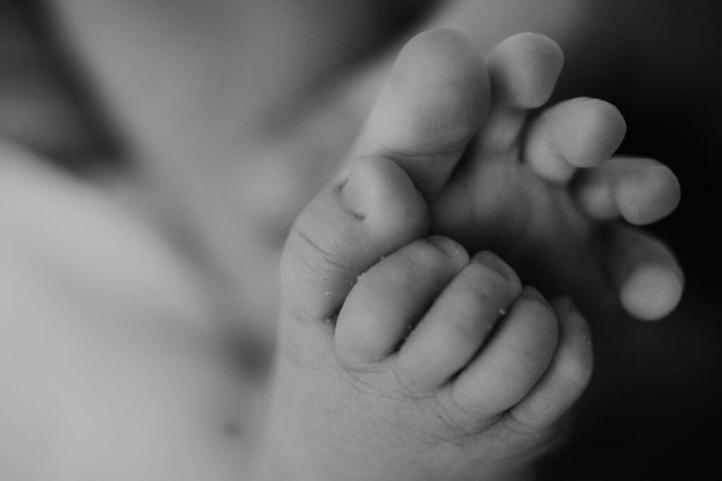 Closeup of baby toes by Peyton Co newborn photographer 