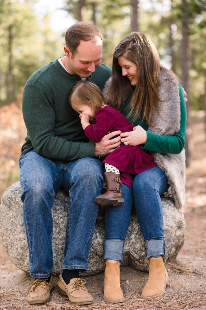 winter family photoshoot at Fox Run Park in Colorado Springs